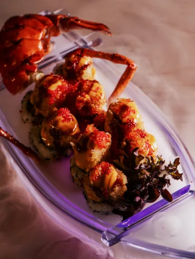 Lobster Roll auf einem Glasboot